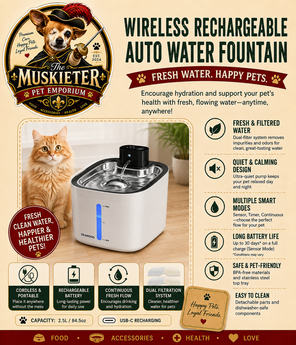 3.65L Smart Auto Water Dispenser fountain